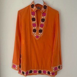 TORY BURCH Patterned V-Neck Tunic
